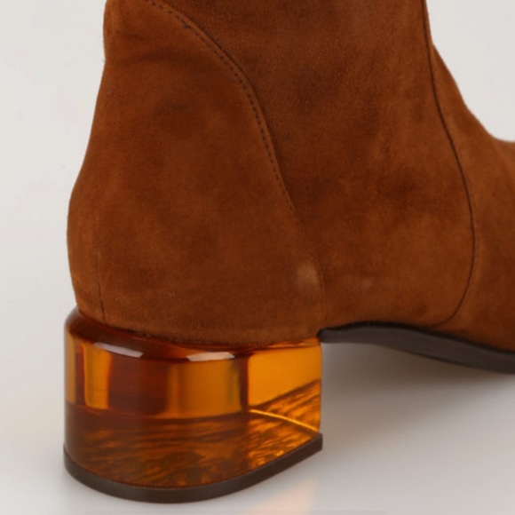 Stuart Weitzman Charlolet Coffee Stretch Suede 7.5  WORN ONE TIME w/box - Picture 8 of 11